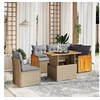 Image de Salon de Jardin avec Coussins 6 pcs, Canapés de Terrasse, Ensemble de Meubles de Patio, Mobilier d'Extérieur, Beige 3273964