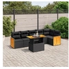 Image de Salon de Jardin avec Coussins 7 pcs, Canapés de Terrasse, Ensemble de Meubles de Patio, Mobilier d'Extérieur, Noir 3273967