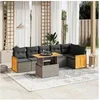 Image de Salon de Jardin avec Coussins 7 pcs, Canapés de Terrasse, Ensemble de Meubles de Patio, Mobilier d'Extérieur, Gris 3273972