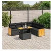 Image de Salon de Jardin avec Coussins 7 pcs, Canapés de Terrasse, Ensemble de Meubles de Patio, Mobilier d'Extérieur, Noir 3273974