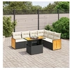 Image de Salon de Jardin avec Coussins 7 pcs, Canapés de Terrasse, Ensemble de Meubles de Patio, Mobilier d'Extérieur, Noir 3273975