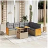 Image de Salon de jardin modulable beige 7 pieces resine tressee 62 x 55 x 69 cm