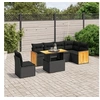 Image de Salon de Jardin avec Coussins 7 pcs, Canapés de Terrasse, Ensemble de Meubles de Patio, Mobilier d'Extérieur, Noir 3273981