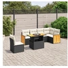 Image de Salon de Jardin avec Coussins 7 pcs, Canapés de Terrasse, Ensemble de Meubles de Patio, Mobilier d'Extérieur, Noir 3273982