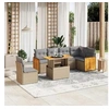 Image de Salon de Jardin avec Coussins 7 pcs, Canapés de Terrasse, Ensemble de Meubles de Patio, Mobilier d'Extérieur, Beige 3273985