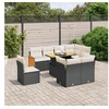 Image de Salon de Jardin avec Coussins 9 pcs, Canapés de Terrasse, Ensemble de Meubles de Patio, Mobilier d'Extérieur, Noir 3274052