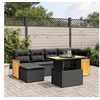 Image de Salon de Jardin avec Coussins 7 pcs, Canapés de Terrasse, Ensemble de Meubles de Patio, Mobilier d'Extérieur, Noir 3274058