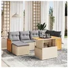 Image de Salon de Jardin avec Coussins 7 pcs, Canapés de Terrasse, Ensemble de Meubles de Patio, Mobilier d'Extérieur, Beige 3274062
