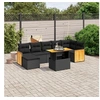 Image de Salon de Jardin avec Coussins 8 pcs, Canapés de Terrasse, Ensemble de Meubles de Patio, Mobilier d'Extérieur, Noir 3274065