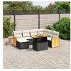 Image de Salon de Jardin avec Coussins 8 pcs, Canapés de Terrasse, Ensemble de Meubles de Patio, Mobilier d'Extérieur, Noir 3274073