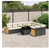 Image de Salon de jardin modulable 9 personnes 10 pieces resine tressee 62 x 55 x 69 noir