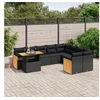 Image de Salon de Jardin avec Coussins 10 pcs, Canapés de Terrasse, Ensemble de Meubles de Patio, Mobilier d'Extérieur, Noir 3274121