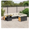 Image de Salon de Jardin avec Coussins 10 pcs, Canapés de Terrasse, Ensemble de Meubles de Patio, Mobilier d'Extérieur, Noir 3274122