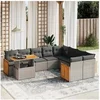 Image de Salon de Jardin avec Coussins 10 pcs, Canapés de Terrasse, Ensemble de Meubles de Patio, Mobilier d'Extérieur, Gris 3274126