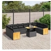 Image de Salon de Jardin avec Coussins 5 pcs, Canapés de Terrasse, Ensemble de Meubles de Patio, Mobilier d'Extérieur, Noir 3257212