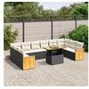 Image de Salon de Jardin avec Coussins 11 pcs, Canapés de Terrasse, Ensemble de Meubles de Patio, Mobilier d'Extérieur, Noir 3274129