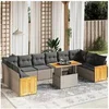 Image de Salon de Jardin avec Coussins 12 pcs, Canapés avec Pieds Réglables, Ensemble de Meubles d'Extérieur Patio Terrasse, 3251480