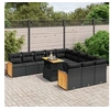 Image de Salon de Jardin avec Coussins 5 pcs, Canapés de Patio, Ensemble de Meubles, Mobilier de Terrasse Extérieur, Noir 3252224