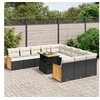 Image de Salon de Jardin avec Coussins 11 pcs, Canapés de Terrasse, Ensemble de Meubles de Patio, Mobilier d'Extérieur, Noir 3274143