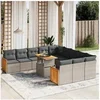Image de Ensemble à Manger de Jardin avec Coussins 13 pcs, Table et Chaises à Dossier Rabattable, Meubles d'Extérieur Patio 3211485