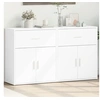 Image de Buffets 2 pcs blanc 60x31x70 cm bois d'ingénierie, armoire de rangement, meuble d'entrée, meuble d'appoint, meuble de 3276546
