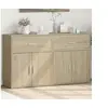 Image de Buffets 2 pcs chêne sonoma 60x31x70 cm bois d'ingénierie, armoire de rangement, meuble d'entrée, meuble d'appoint 3276548
