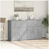 Image de Buffets 2 pcs gris béton 60x31x70 cm bois d'ingénierie, armoire de rangement, meuble d'entrée, meuble d'appoint, 3276549
