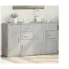 Image de Buffets 2 pcs gris béton 60x31x70 cm bois d'ingénierie, armoire de rangement, meuble d'entrée, meuble d'appoint, 3276563