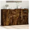 Image de Buffets 2 pcs chêne fumé 60x31x70 cm bois d'ingénierie, armoire de rangement, meuble d'entrée, meuble d'appoint, 3276564