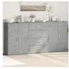 Image de Buffets 3 pcs gris béton 60x31x84 cm bois d'ingénierie, armoire de rangement, meuble d'entrée, meuble d'appoint, 3276577