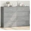 Image de Buffets 2 pcs gris béton 60x31x84 cm bois d'ingénierie, armoire de rangement, meuble d'entrée, meuble d'appoint, 3276584