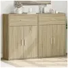 Image de Buffets 2 pcs chêne sonoma 60x30x84 cm bois d'ingénierie, armoire de rangement, meuble d'entrée, meuble d'appoint 3276597