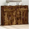Image de Buffets 2 pcs chêne fumé 60x30x84 cm bois d'ingénierie, armoire de rangement, meuble d'entrée, meuble d'appoint, 3276599