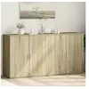 Image de Buffets 2 pcs chêne sonoma 79x38x80 cm bois d'ingénierie, armoire de rangement, meuble d'entrée, meuble d'appoint 3276604