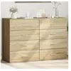 Image de Buffets 2 pcs chêne sonoma 60x39x80 cm bois d'ingénierie, armoire de rangement, meuble d'entrée, meuble d'appoint 3276625