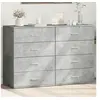 Image de Buffets 2 pcs gris béton 60x39x80 cm bois d'ingénierie, armoire de rangement, meuble d'entrée, meuble d'appoint, 3276626