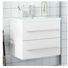 Image de Armoire Lavabo de Salle de Bain avec Bassin Intégré, Meuble sous Evier, Placard de Rangement, Organisateur de 3278764