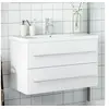 Image de Armoire lavabo de salle de bain avec bassin intégré blanc
