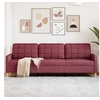 Image de Canapé à 3 places Rouge bordeaux 210 cm Tissu