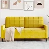 Image de Canapé à 2 places Jaune 140 cm Velours