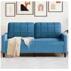 Image de Canapé à 2 places Bleu 140 cm Velours