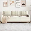 Image de Canape droit 3 places en velours beige 77 x 197 x 80 cm