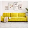 Image de Canape droit 3 places en velours jaune 77 x 226 x 80 cm