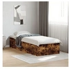 Image de Cadre de lit sans matelas chêne fumé 75x190cm bois d'ingénierie 841990