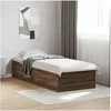 Image de Cadre de lit sans matelas chêne marron 75x190cm bois ingénierie 841992