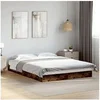 Image de Cadre de lit chêne fumé 140x200 cm bois d'ingénierie, meuble de chambre à coucher, sommier, lit de palette, lit, lit 842025