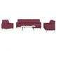 Image de 4-delige Loungeset met voetenbank en kussens stof wijnrood3278317
