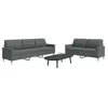 Image de Canape droit 3 places en tissu gris 77 x 157 x 80 cm