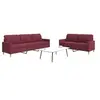 Image de Canape droit 3 places en tissu rouge 77 x 157 x 80 cm