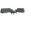 Image de 3-delige Loungeset met voetenbank stof donkergrijs3278328